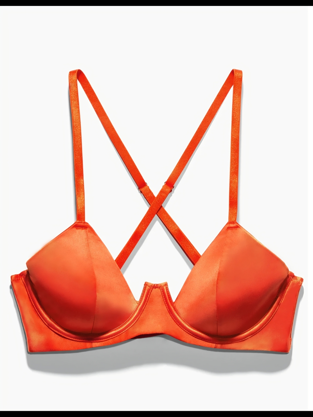 Savage X Fenty Sharp Satin Fashion Bra in 'Spicy Orange'